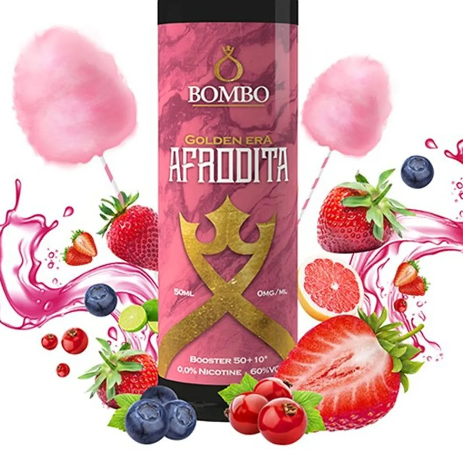Afrodita 50ml (Fresa, algodón azucar, grosella) Bombo Eliquids + Nicokit de Regalo - Image 2