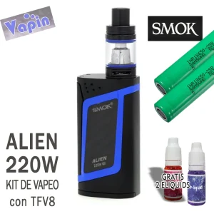 ALIEN 220W + TFV8 Baby tank Kit de Vapeo (incluye baterías 18650) de SMOK