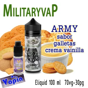 Army (Galletas y vainilla) 100ml Military Vap Eliquids