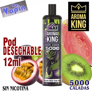 Aroma King PASSION FRUIT KIWI GUAVA 5000 Puffs Pod desechable DARK KNIGHT ZERO