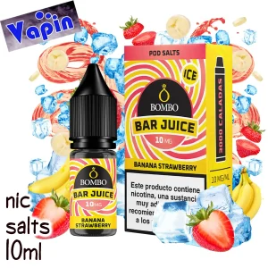 BANANA STRAWBERRY ICE 10mg SALES Bar Juice by Bombo 10ml Nic salts eliquid