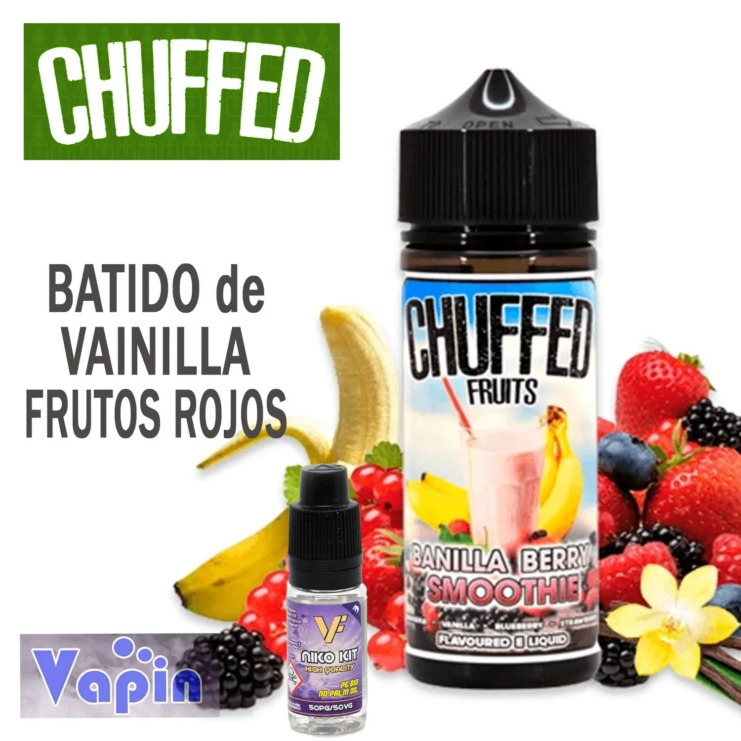 BANILLA BERRY SMOOTHIE 100ml Chuffed Eliquid + 2 Nicokits