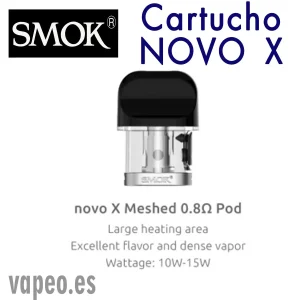 Cartucho Novo X Meshed 0,8 ohms 2ml Smok (unidad)