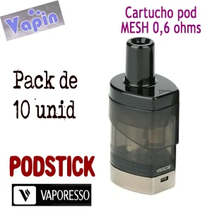 CARTUCHO POD 2ml PODSTICK (mesh) Pack de 10 uds de VAPORESSO