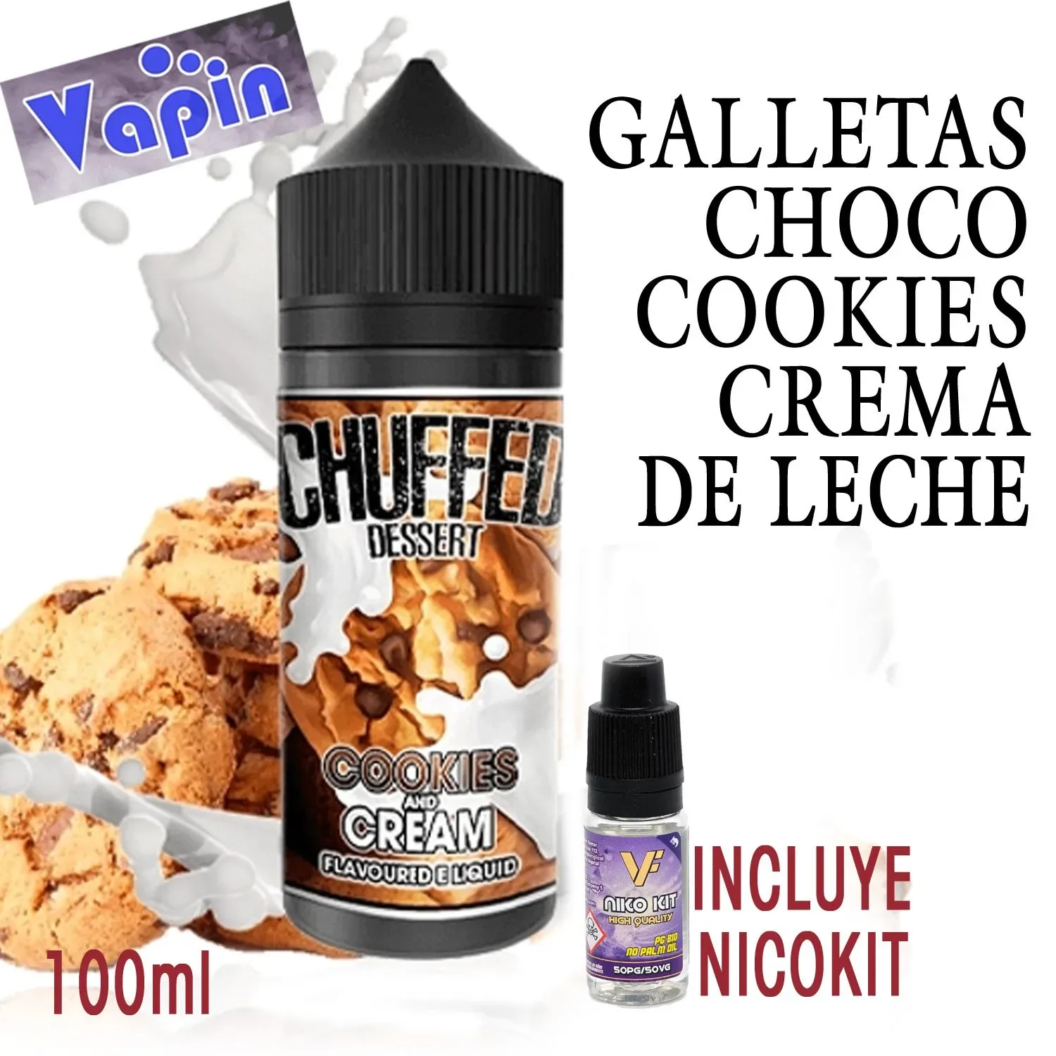 COOKIES & CREAM 100ml Chuffed Eliquid + 2 Nicokits