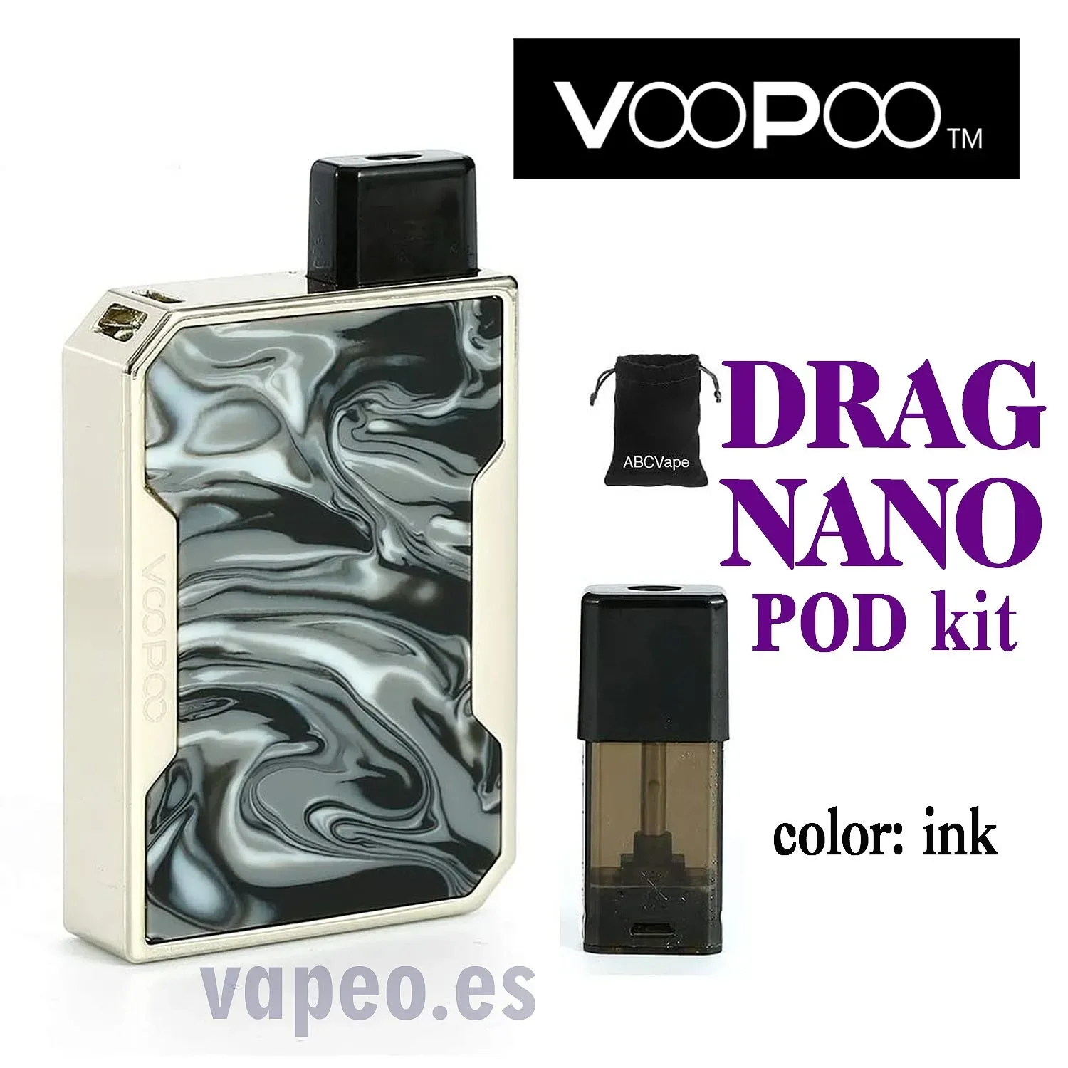 Drag Nano Pod kit de vapeo 750mA (color Ink) de VOOPOO