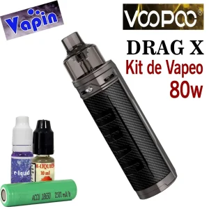 Drag X Kit de Vapeo Pod Mod (con batería 18650) Color Carbon Fiber de Voopoo