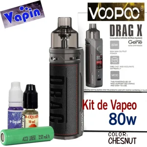 Drag X Kit de Vapeo Pod Mod (con batería 18650) Color Chesnut de Voopoo