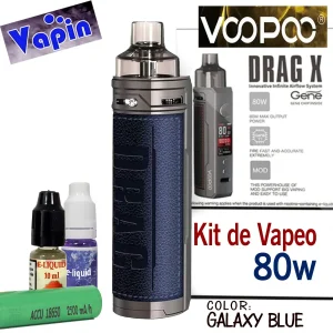 Drag X Kit de Vapeo Pod Mod (con batería 18650) Color Galaxy Blue de Voopoo