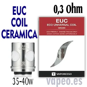 EUC 0.3 ohm Coil CERAMICA resistencia de Vaporesso (para Veco) UNIDAD