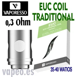 EUC 0.3 ohm Coil Tradicional resistencia de Vaporesso (para Veco) UNIDAD