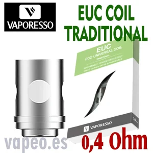 EUC 0.4 Ohmn COIL TRADICIONAL Resistencia de VAPORESSO