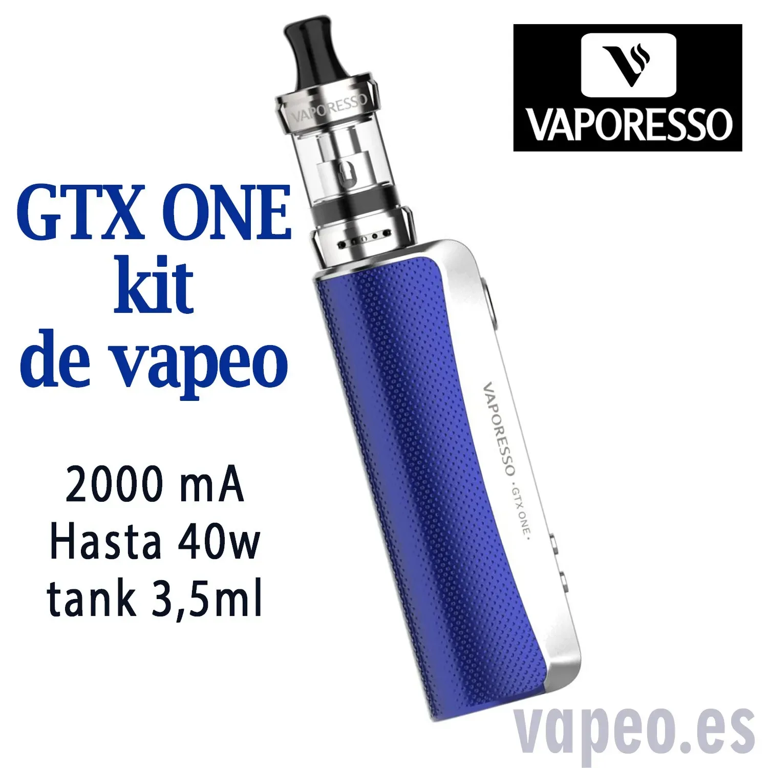 Gtx One kit de Vapeo 40W. Mod+Gtx tank 18 (color azul) VAPORESSO - Image 2