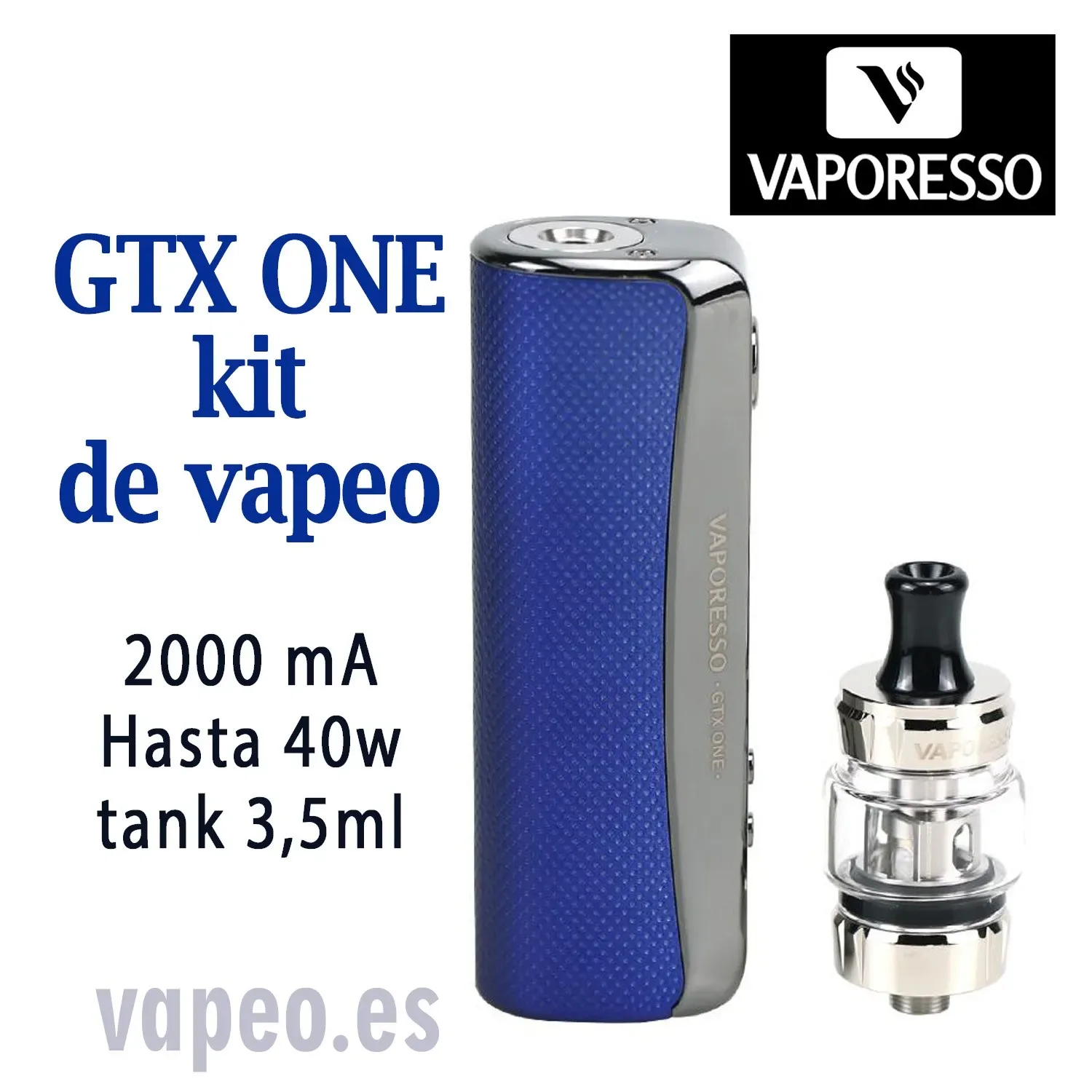 Gtx One kit de Vapeo 40W. Mod+Gtx tank 18 (color azul) VAPORESSO