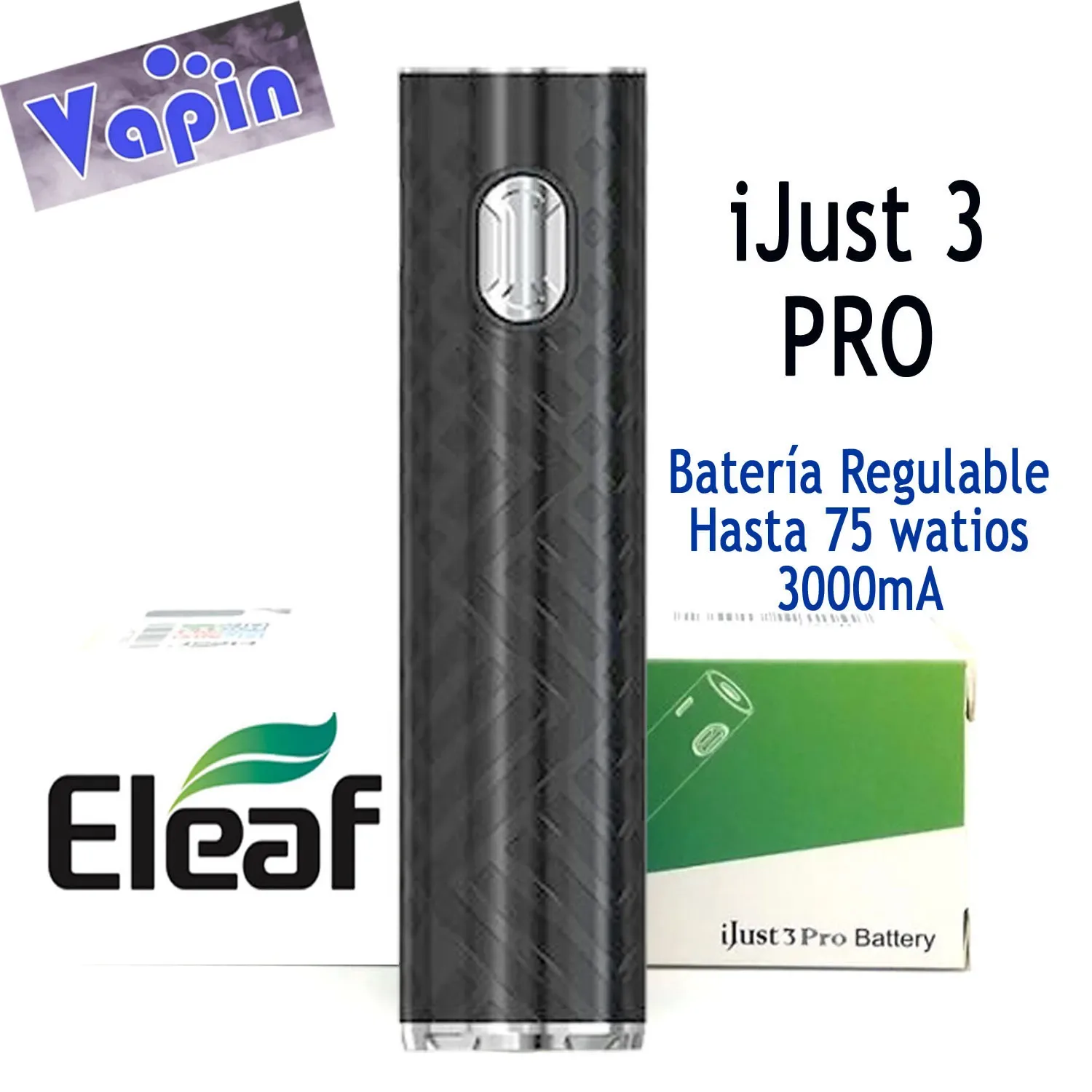 Ijust3 Pro 3000 mA 75w Batería Regulable (Black) Eleaf