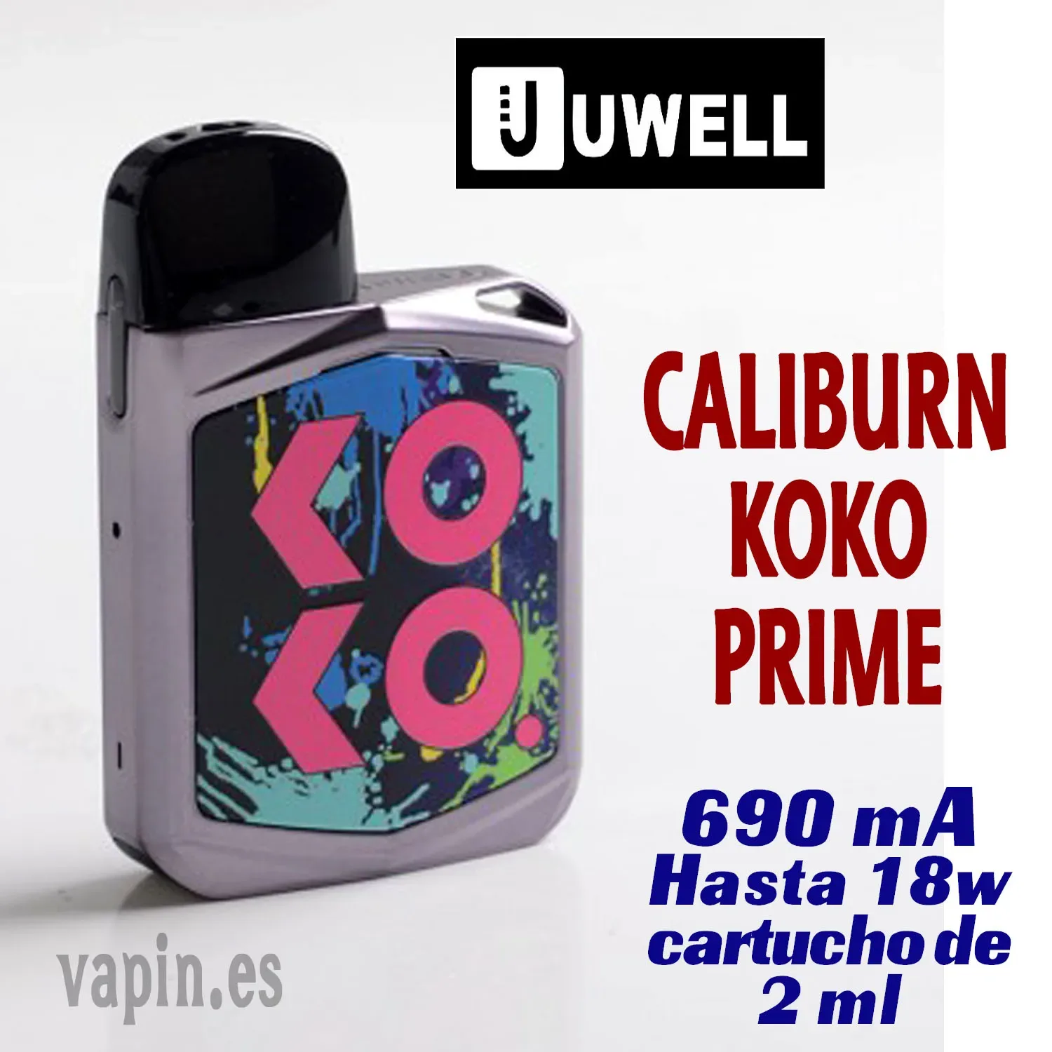 Koko Prime Pod kit de vapeo 18w 690 mA (Color Negro) de UWELL - Image 2