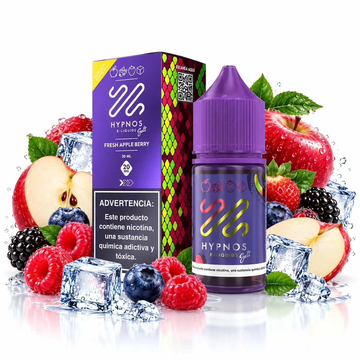 Líquido Hypnos Salt Nic Fresh Apple Berry 30ml