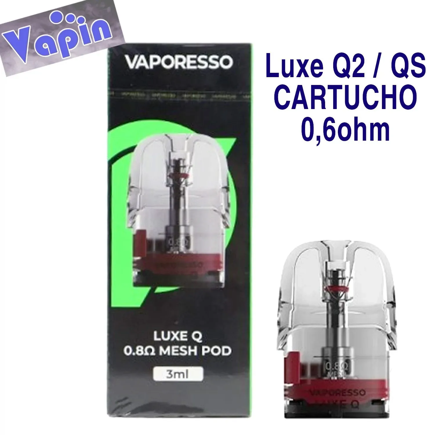 Luxe Q Series Cartucho Mesh pod 0,6 ohms 3ml de Vaporesso (unidad)