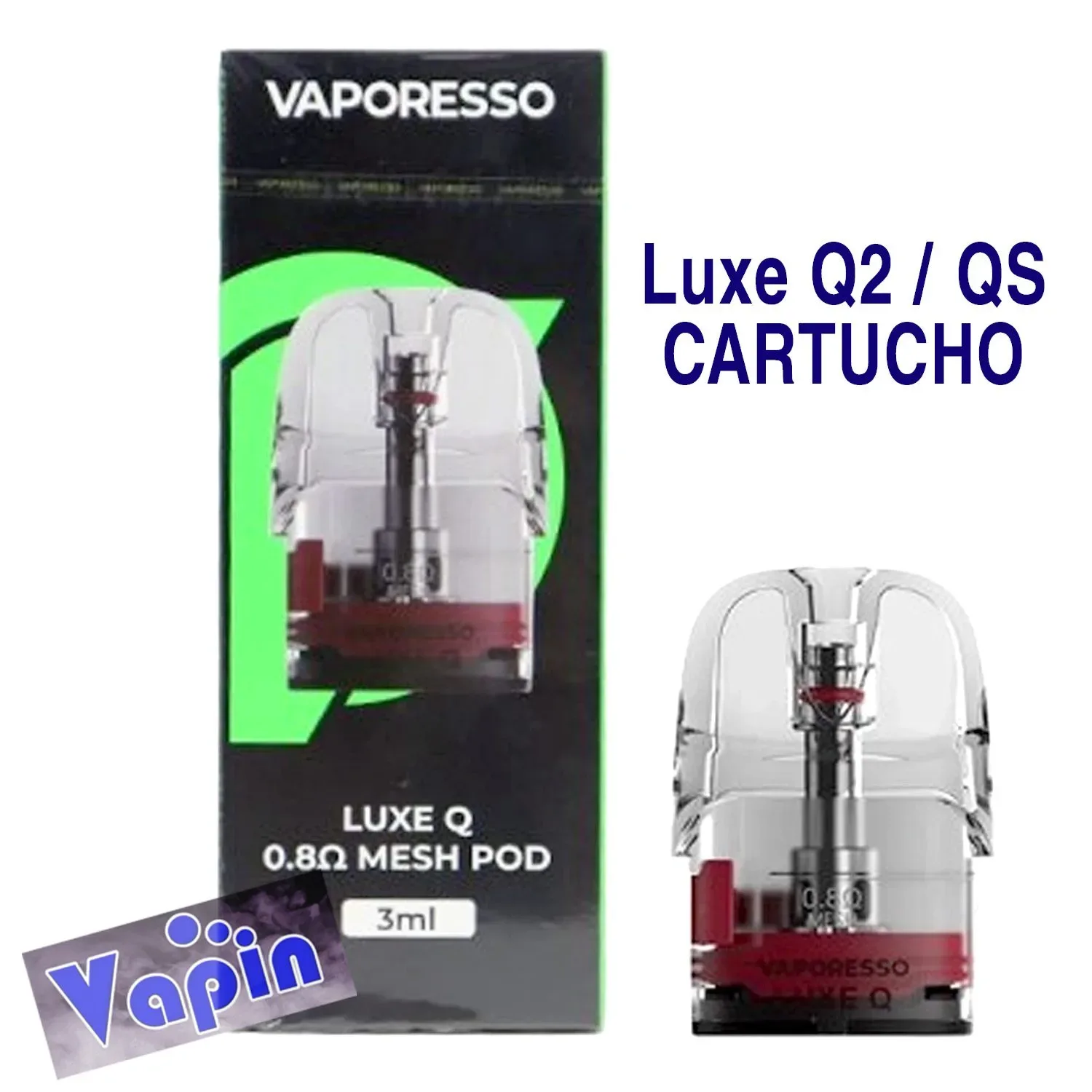 Luxe Q Series Cartucho Mesh pod 0,8 ohms 3ml de Vaporesso (unidad)