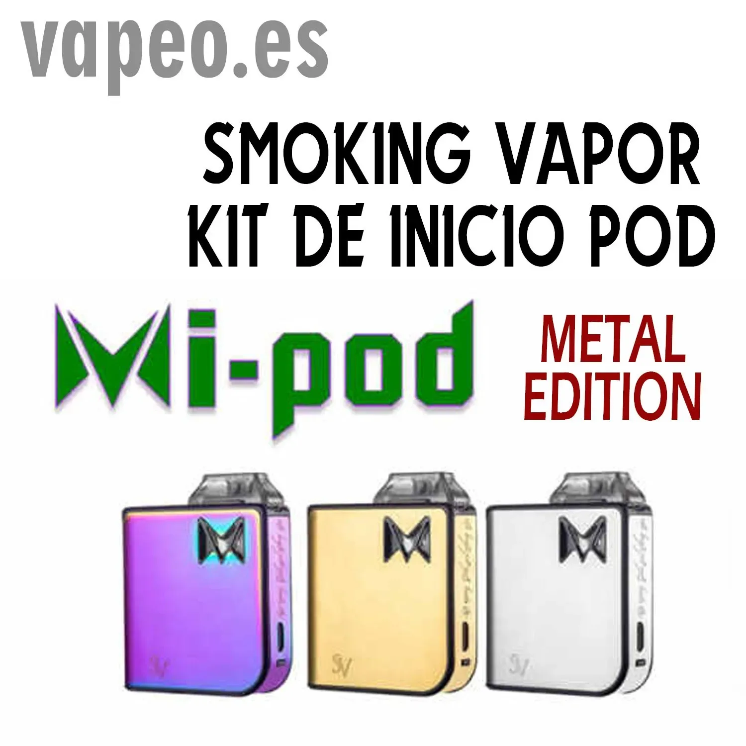 Mi-Pod Kit de Vapeo. Color Dorado de Smoking Vapor