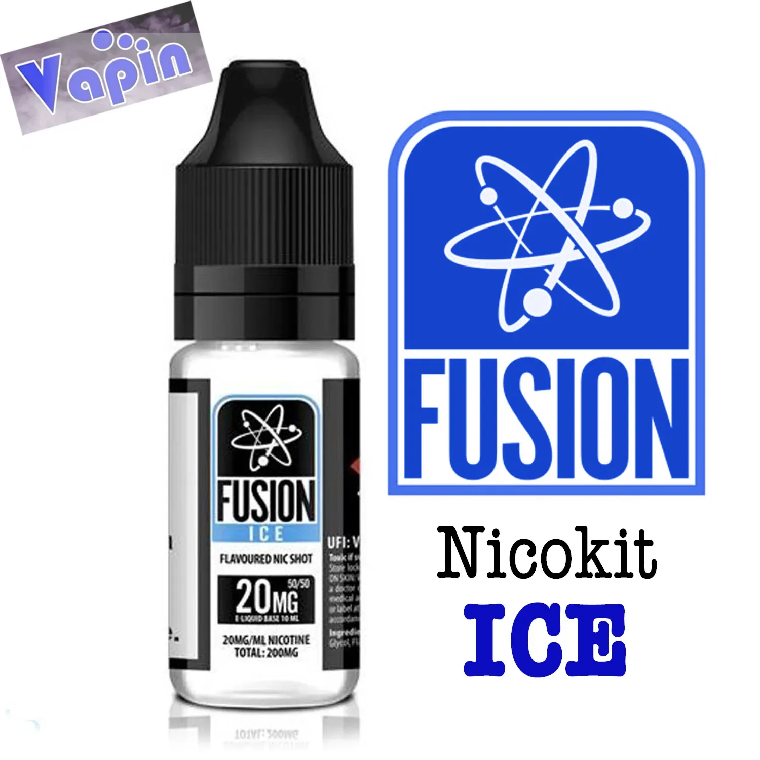 Nicokit ICE nic shot (20mg/ml) 50/50 Halo Fusion Bote de 10ml - Image 2