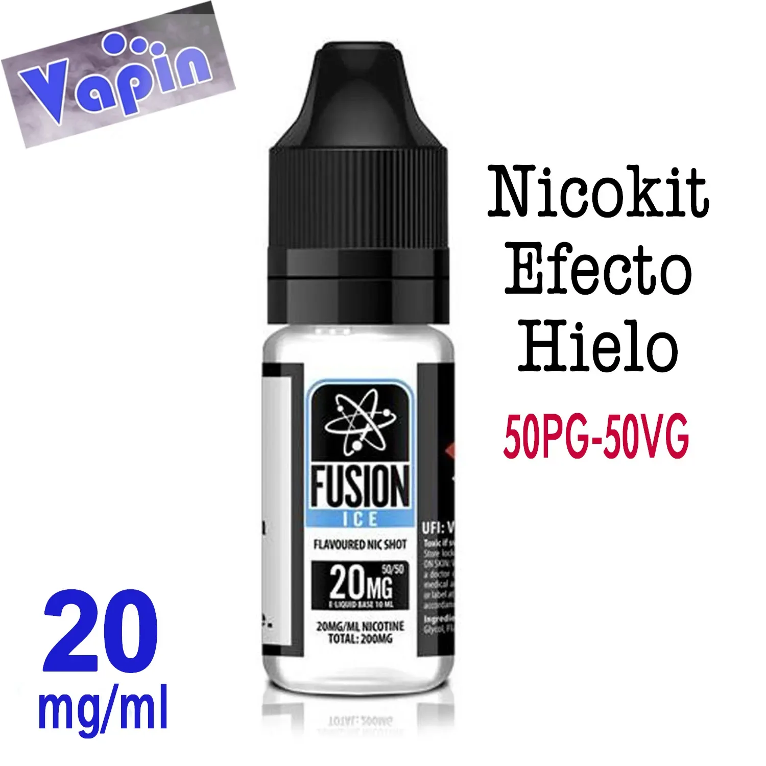 Nicokit ICE nic shot (20mg/ml) 50/50 Halo Fusion Bote de 10ml