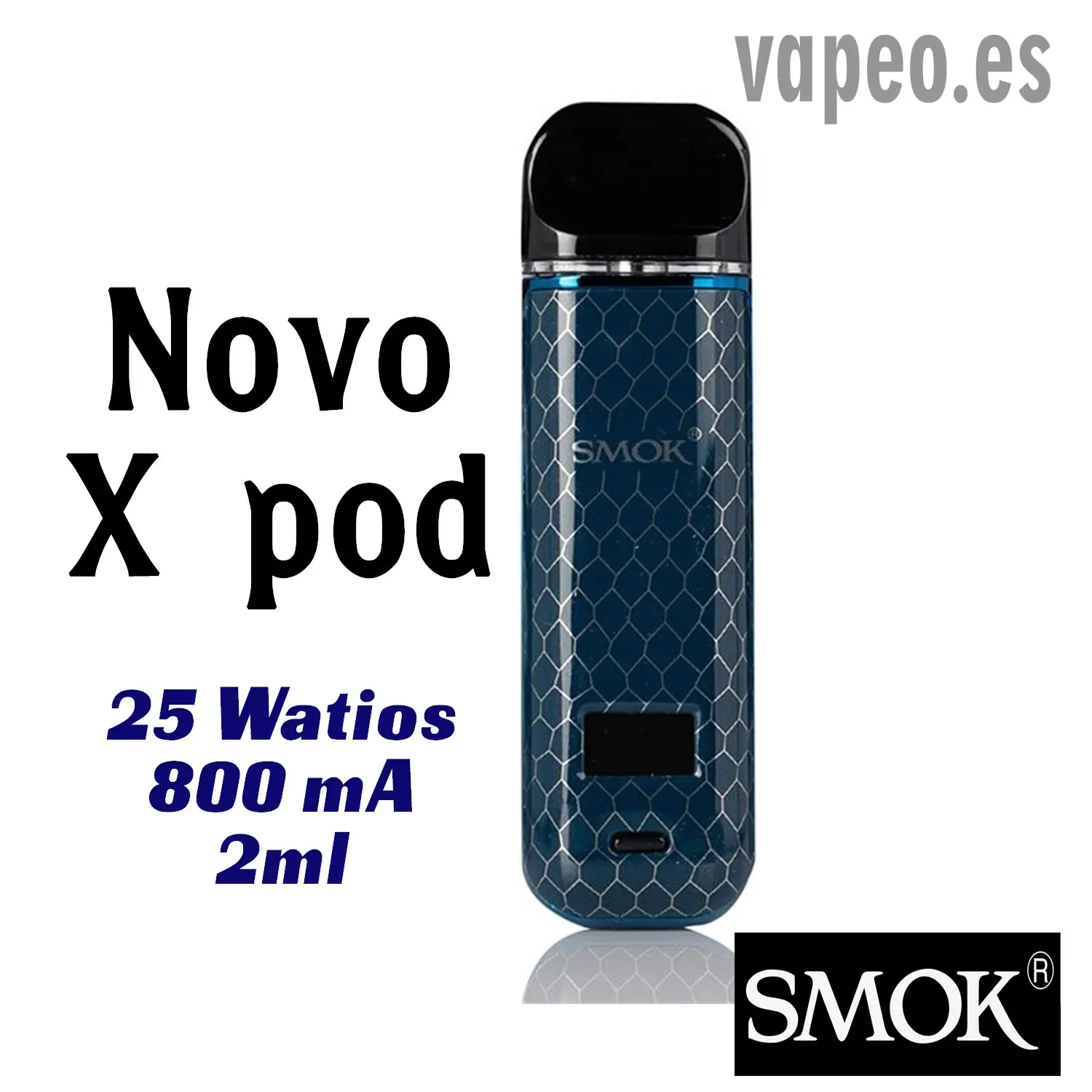 Novo X Pod 800mA Kit de vapeo (color BLUE COBRA) de SMOK