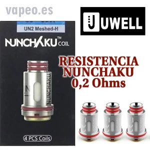 Nunchaku Resistencias UN2 Meshed H Coil 0.2 ohms Uwell (Pack 4 unid)