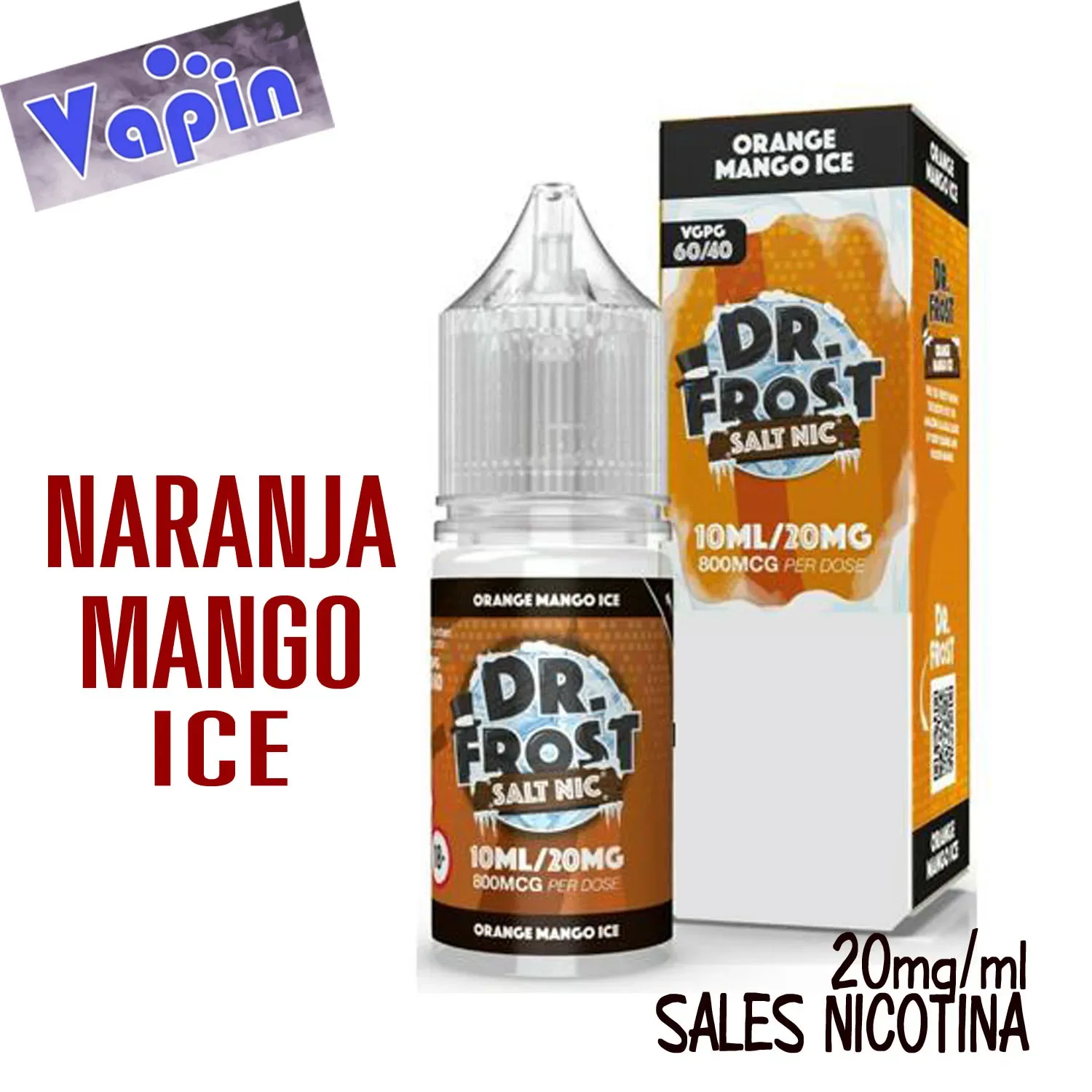 Orange & Mango Ice 20mg Nic Salts Dr Frost Eliquid 10ml Sales Nicotina