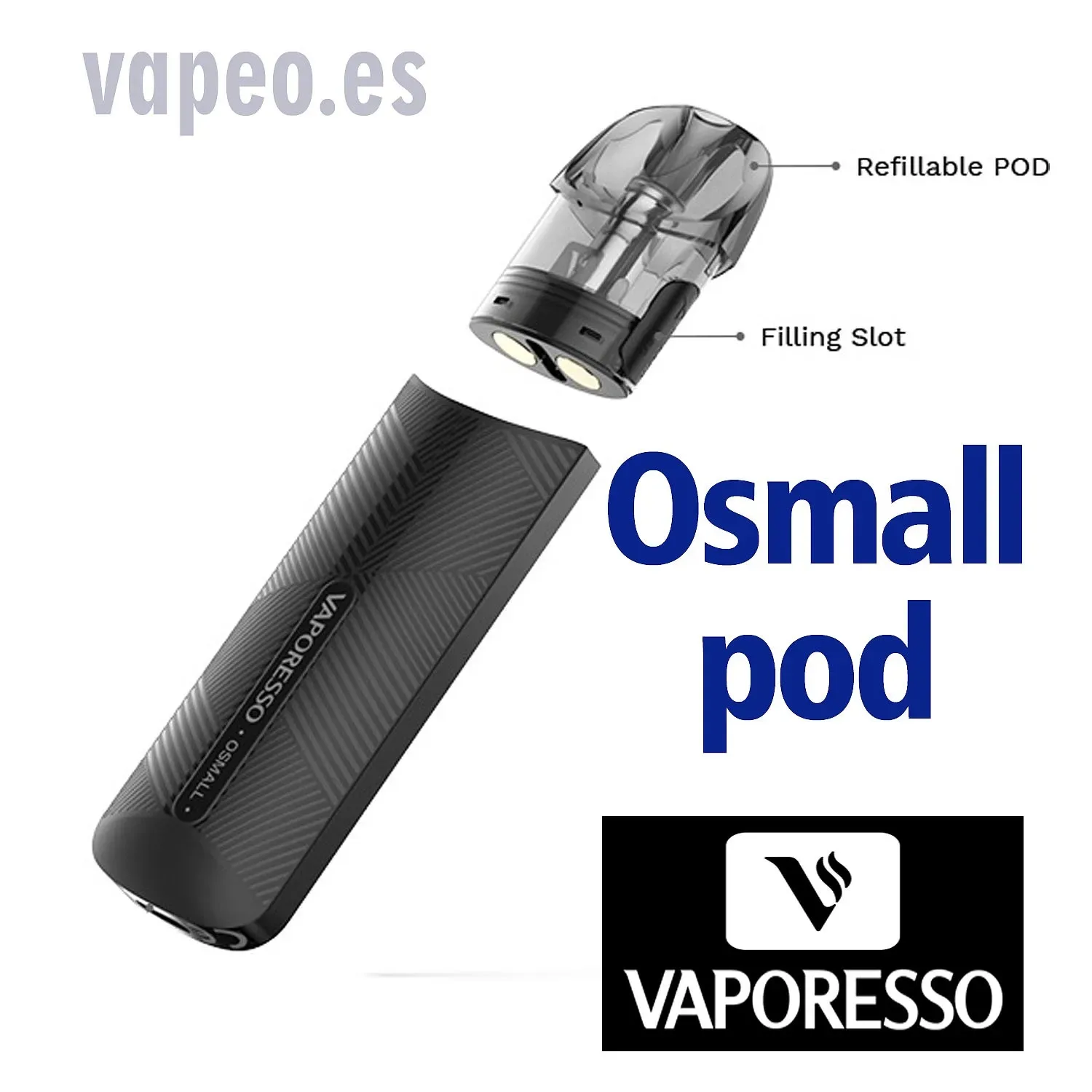 Osmall POD350mAh KIT- Vaporesso Negro - Image 2