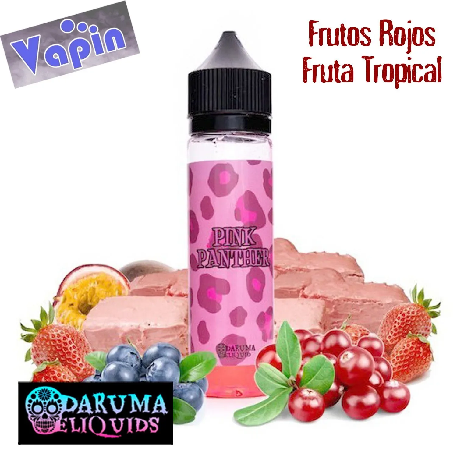 Pink Panther 50ml (Frutos rojos, tropical) de Daruma Eliquid +Nicokit Gratis