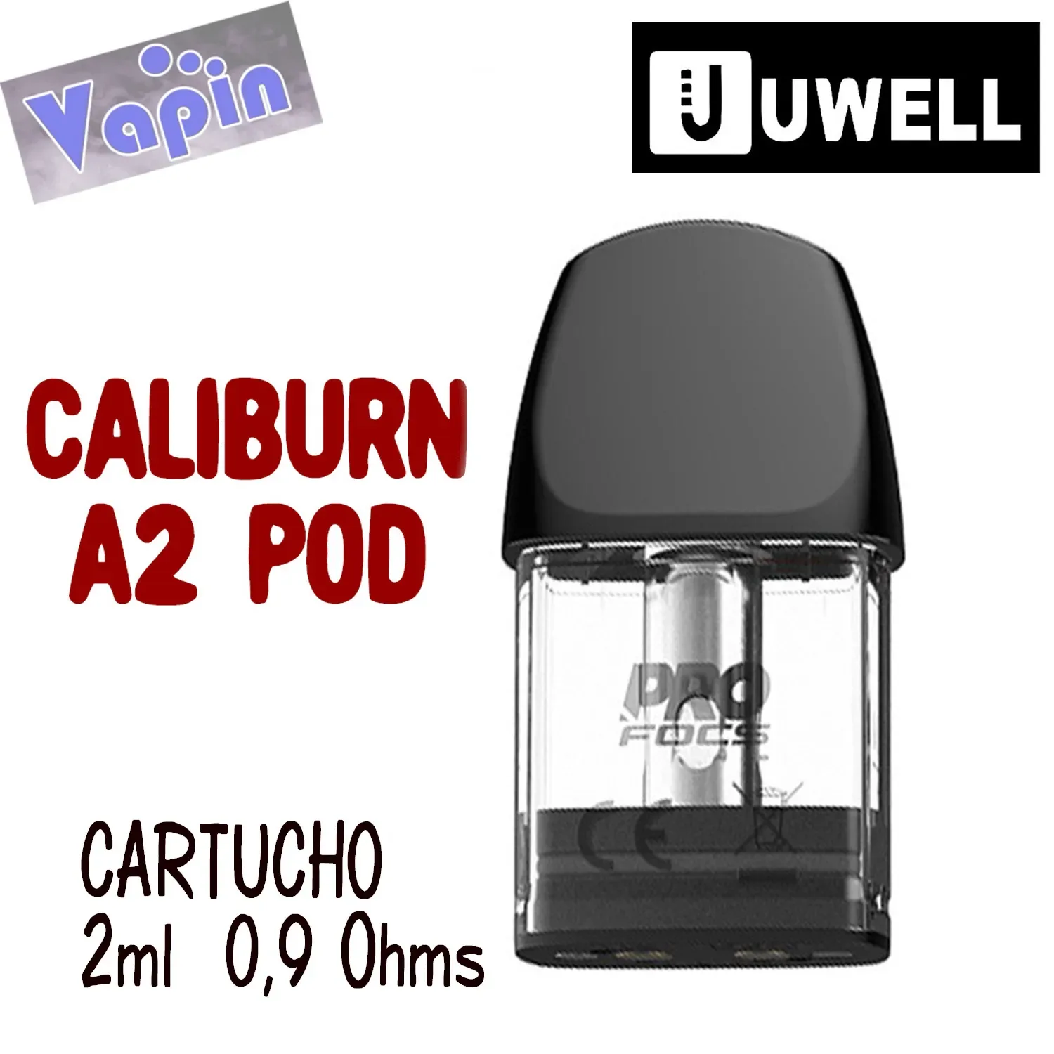 Pod Cartucho Caliburn A2 y AK2 2ml 0,9ohms de Uwell (UNIDAD)
