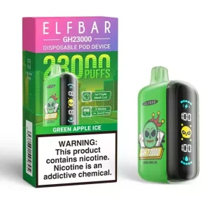 Pod descartable ElfBar Green Apple Ice GH23000 Puffs