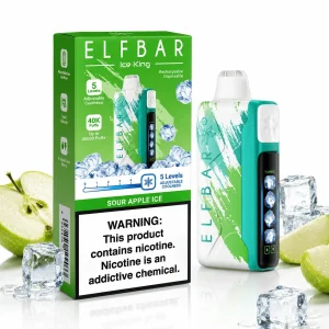 Pod descartable ElfBar Ice King 40000 Puffs Green Apple Ice