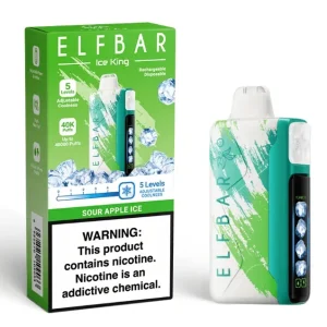 Pod descartable ElfBar Ice King 40000 Puffs Sour Apple Ice