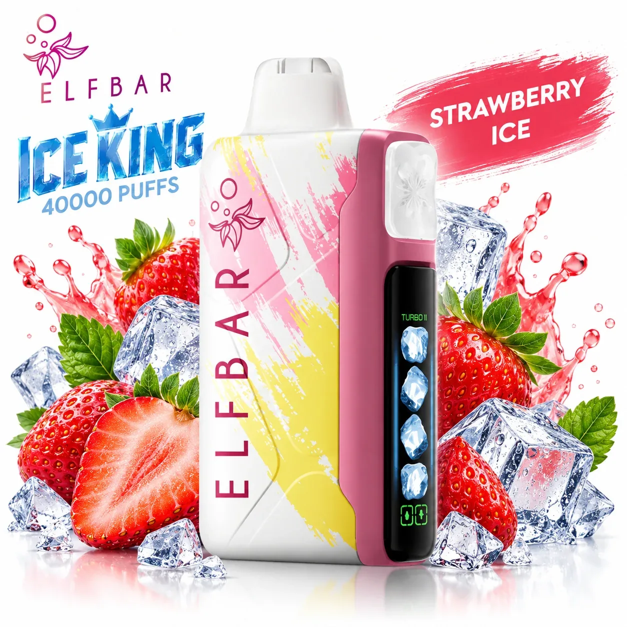 Pod descartable ElfBar Ice King 40000 Puffs Strawberry Ice