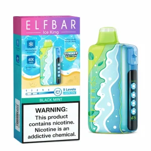 Pod descartable ElfBar Ice King 40000 Puffs Summer Edition Black Mint