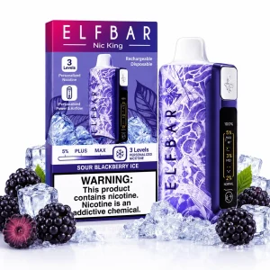 Pod descartable ElfBar Nicot King 40000 Puffs Sour Blackberry Ice