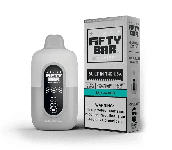 Pod descartable Fifty Bar Baja Mango 20000 puffs (origen USA)