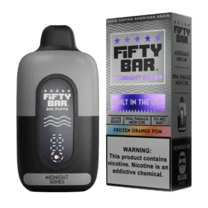 Pod descartable Fifty Bar Midnight Series 20000 puffs Frozen Orange Pom (origen USA)