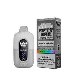 Pod descartable Fifty Bar Silver Series Strawberry Lemon Grape 20000 puffs 2% (origen USA)