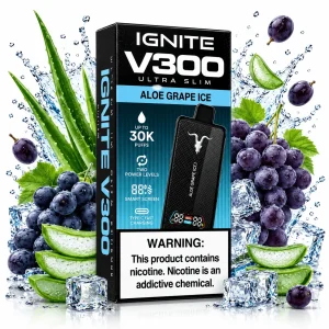 Pod descartable Ignite V300 Ultra Slim Aloe Grape Ice 30K