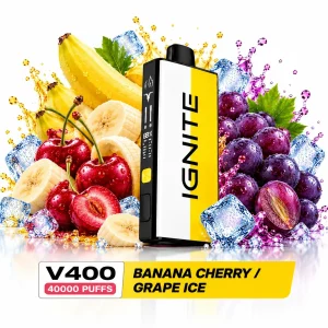 Pod descartable Ignite V400 40000 puffs Mix Banana Cherry / Grape Ice