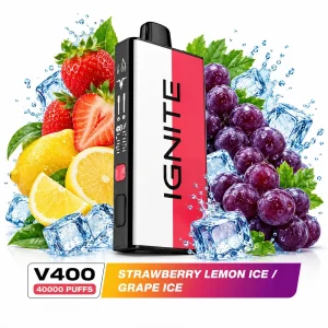 Pod descartable Ignite V400 40000 puffs Mix Strawberry Lemon Ice / Grape Ice