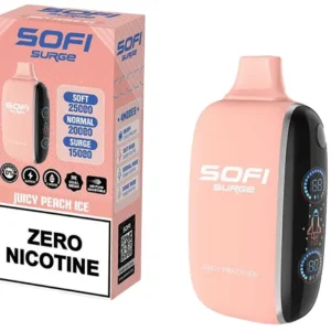 Pod descartable Sofi Surge Cero Nicotina juicy Peach Ice 25000 puffs