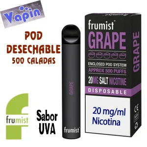 Pod Desechable GRAPE Sabor Uva 20mg 2ml de Frumist