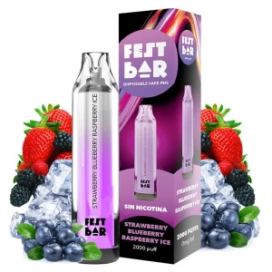 Pod desechable Strawberry Blueberry Raspberry Ice 2000puffs - Fest Bar