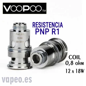 R1 Coil. PNP Resistencia 0,8OH 12-18W VOOPOO UNIDAD