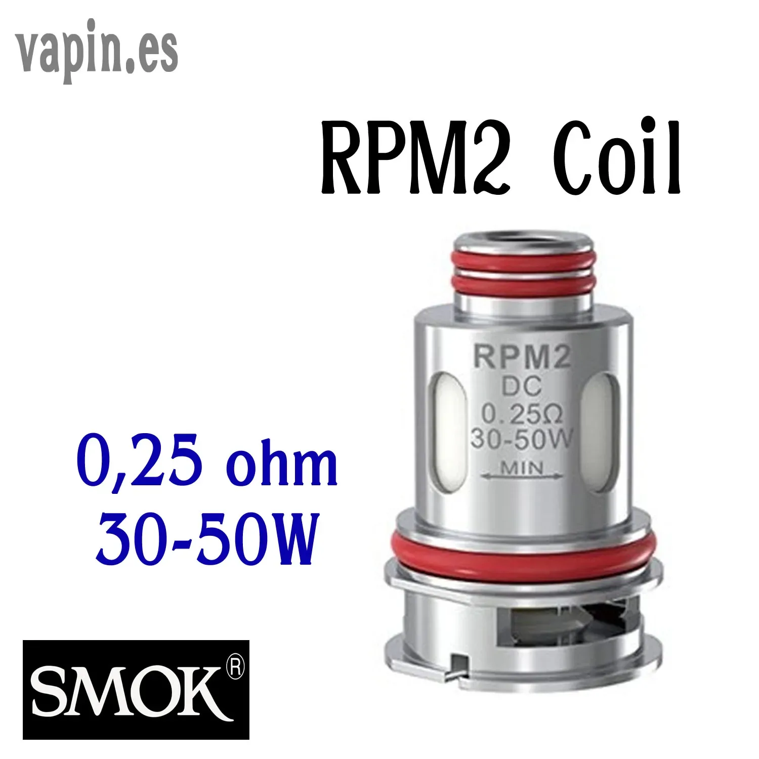 Resistencia RPM2 COIL DC 0,25 ohm (30-50W) de SMOK