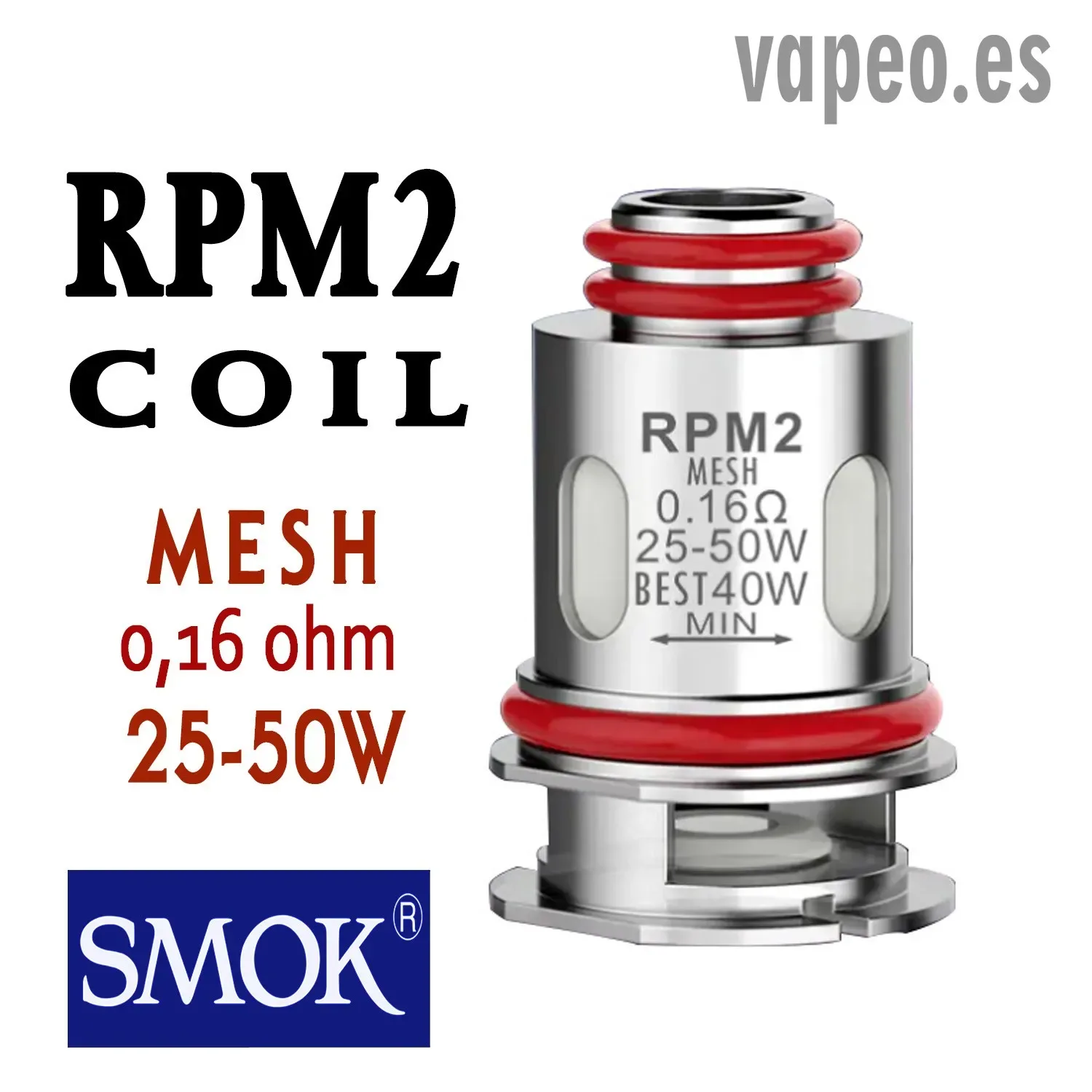 Resistencia RPM2 COIL MESH 0,16 ohm (25-50W) de SMOK